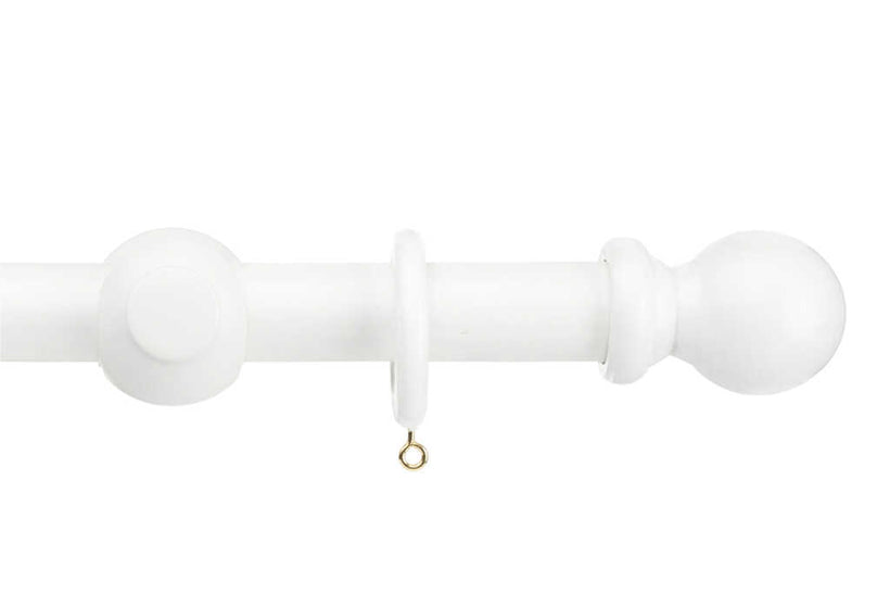 35mm White Universal Wood Pole Ball Finial