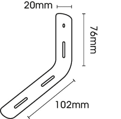 Slotted Pelmet bracket L Shaped - White