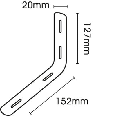 Slotted Pelmet bracket L Shaped - White