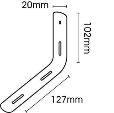 Slotted Pelmet bracket L Shaped - White