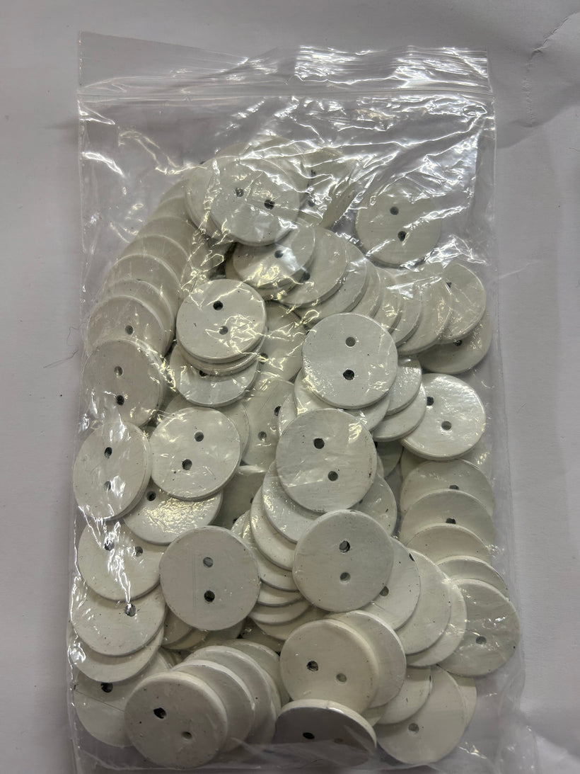 Lead penny weight white powder coated