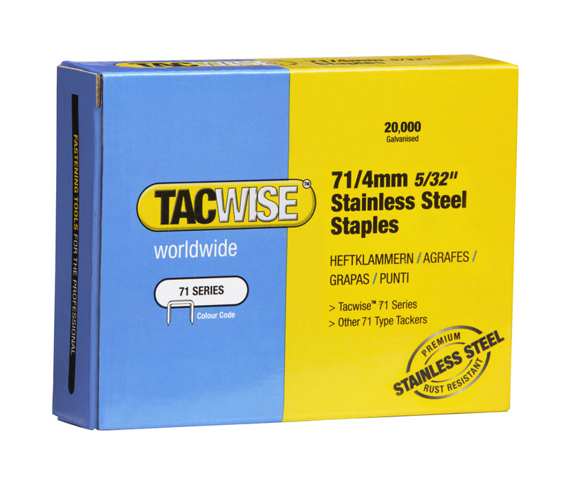 STAINLESS STEEL (marine work) 71 RANGE STAPLES 10mm (20000)