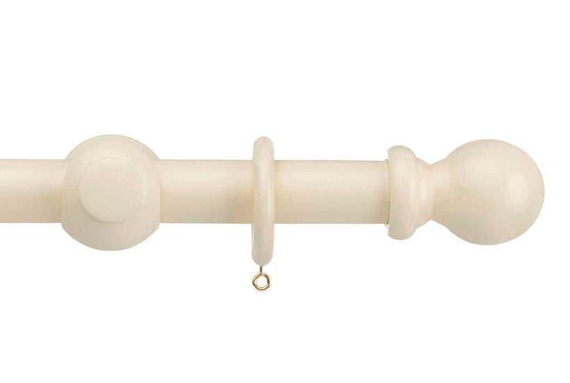 35mm Cream Universal Wood Pole Ball Finial