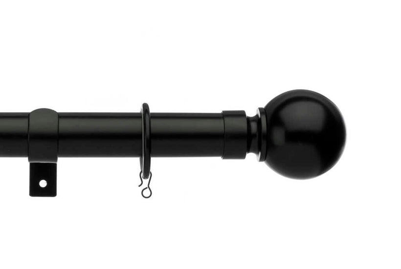 28mm Universal Metal Pole Black Ball Finial