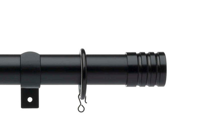 28mm Universal Metal Pole Black Barrel Finial