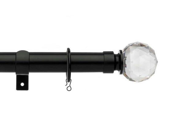 28mm Universal Metal Pole Black Faceted Ball Finial - Richard Wylie ...