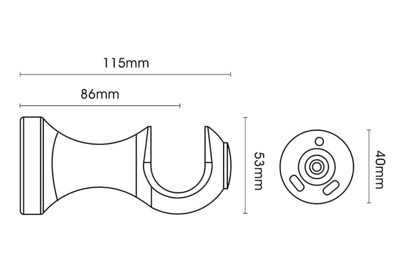 28mm Universal Wood Pole Kit with Ball Finial